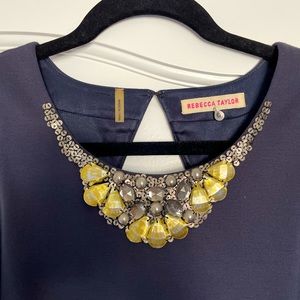 Shift dress w neck detail by Rebecca Taylor